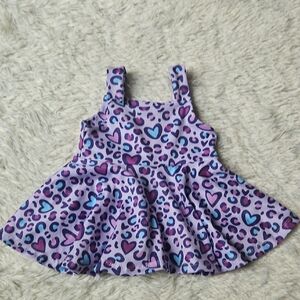 Handmade Purple Heart and Leopard Print Tank Peplum